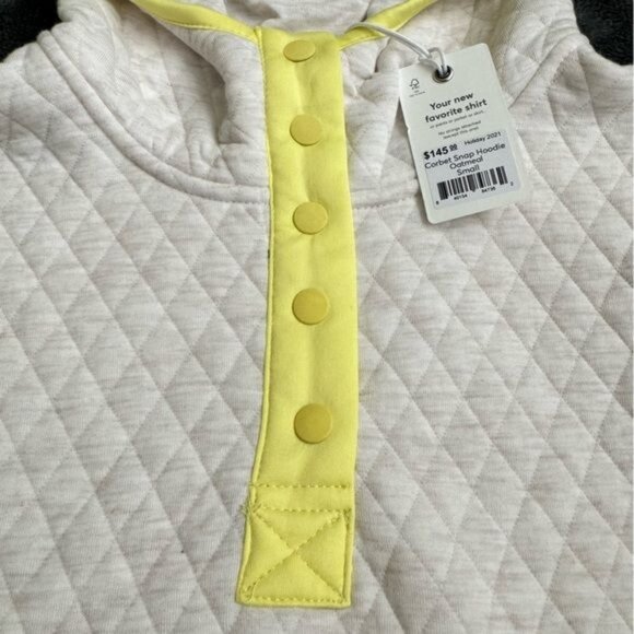 Marine Layer corbet snap hoodie oatmeal quilted sz small womens soft sweatshirt - Picture 10 of 12